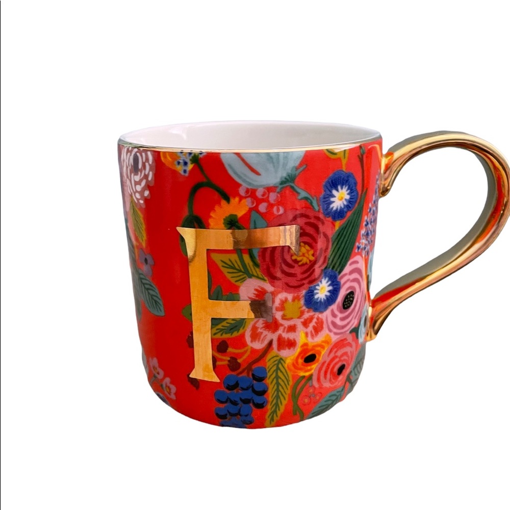Anthropologie x Rifle Paper Co Garden Party "F" Monogrammed Mug